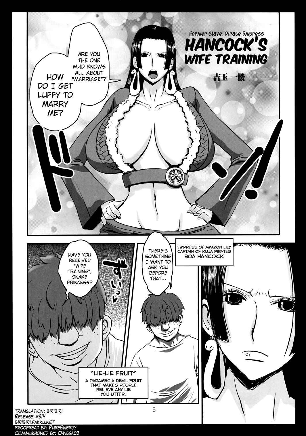 Young Men Metabolism-H Moto Dorei Kaizoku Jotei Hancock no Hanayome Shiyugyou - One piece Hard Core Sex - Page 4