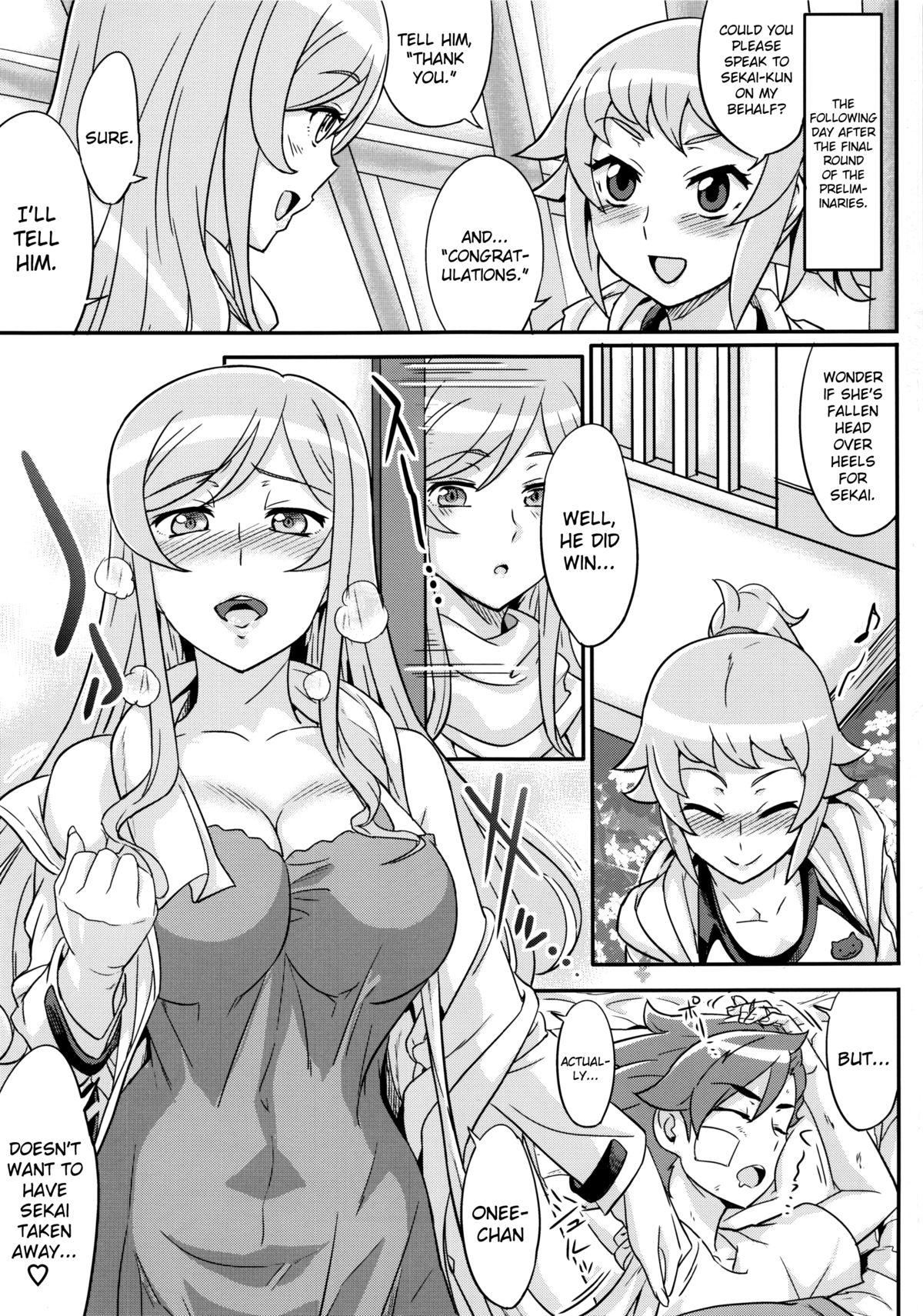 Naughty (C87) [Aroma Gaeru (Numahana)] Mirai Nee-chan to Tsukurou! | Let's Knock Up Mirai-nee-chan! (Gundam Build Fighters Try) [English] [Brolen+drozetta] - Gundam build fighters try Hard - Page 2