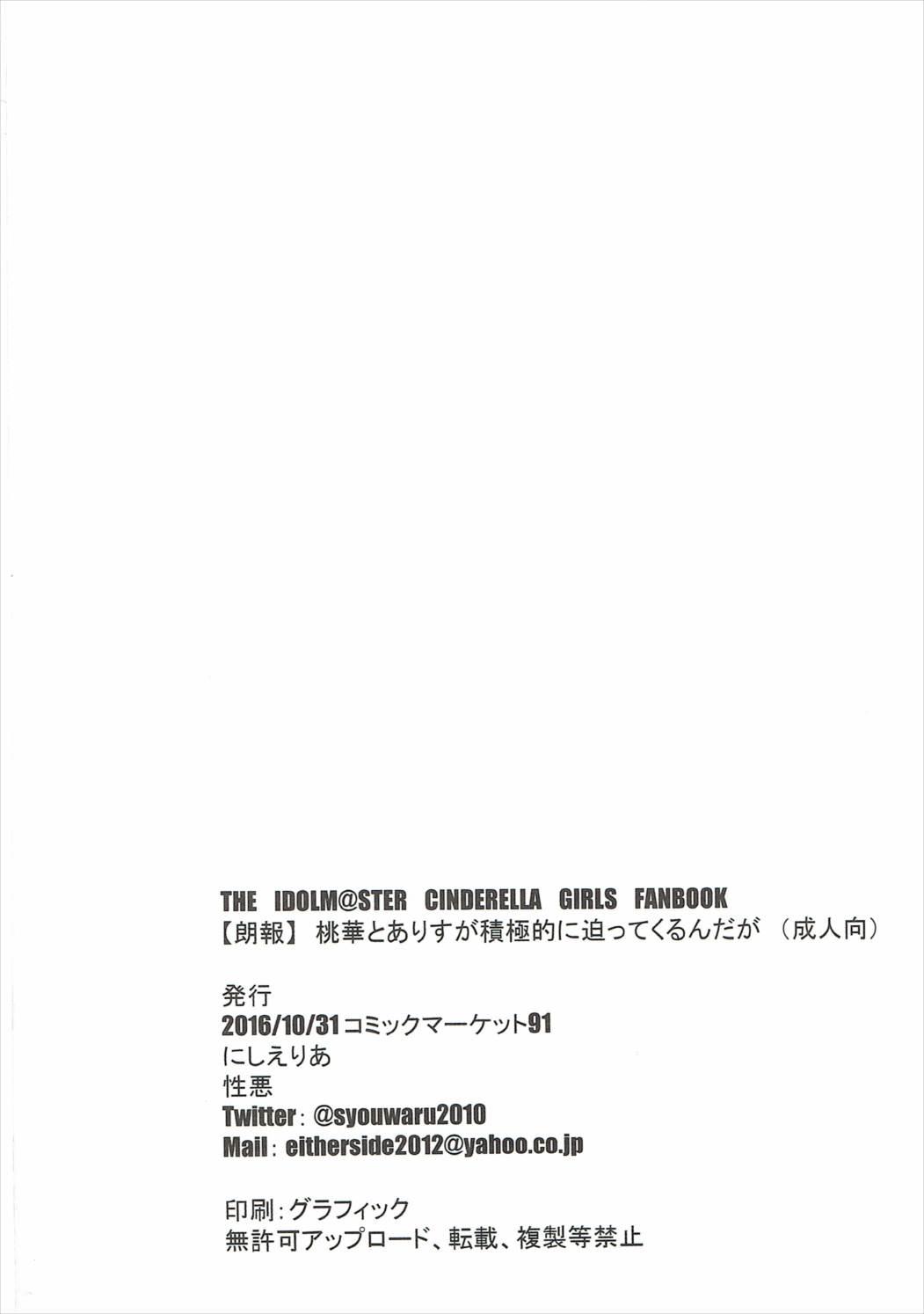 Cut "Rouhou" Momoka to Arisu ga Sekkyokuteki ni Semattekurun daga - The idolmaster Harcore - Page 21