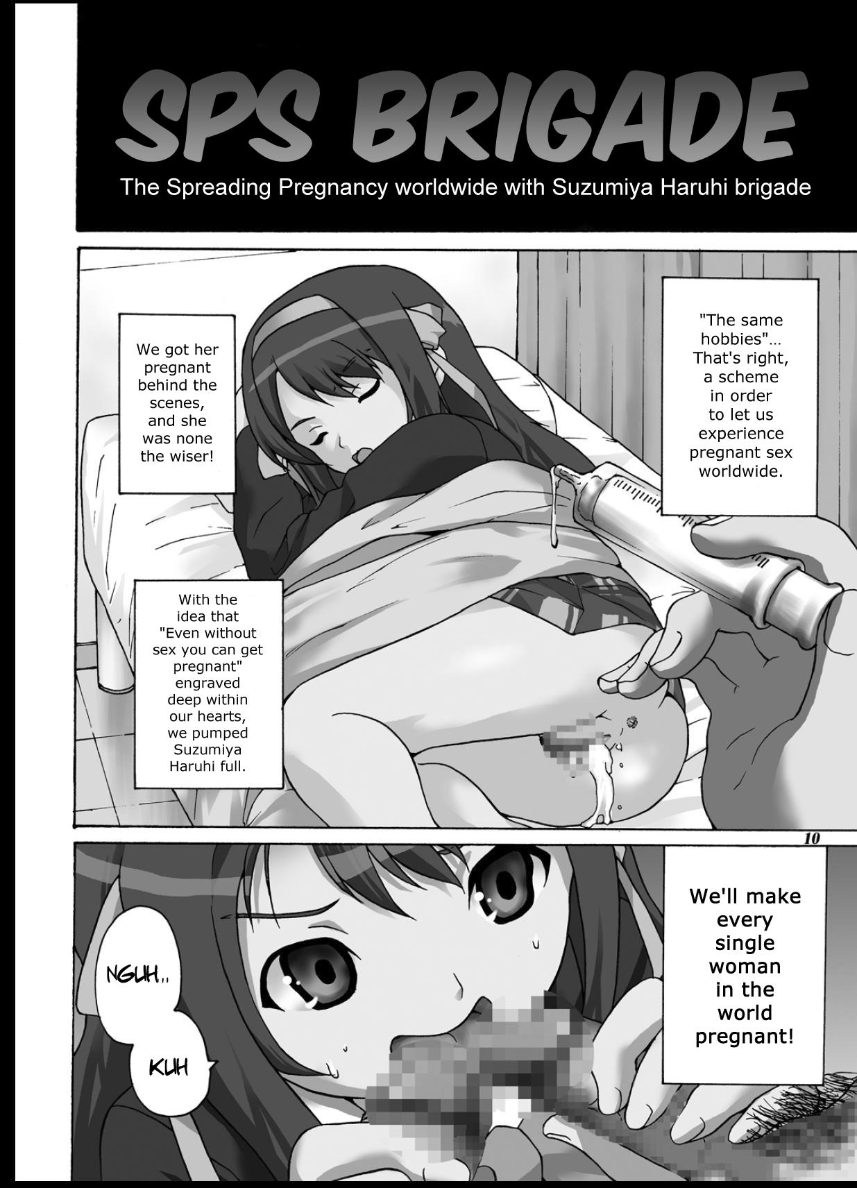 Putita Tsuranuke! Suzumiya Haruhi Kyousei Shussan!! - The melancholy of haruhi suzumiya Gay Interracial - Page 9