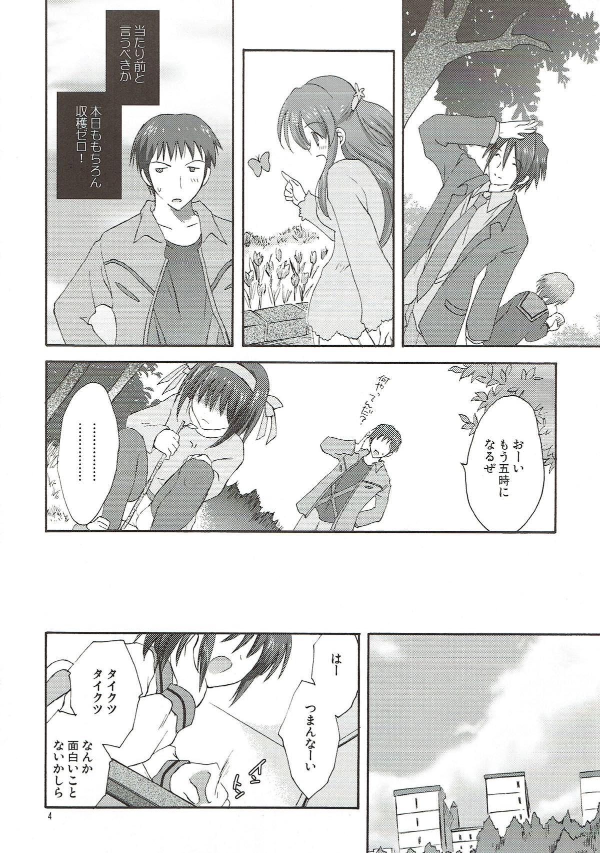 Vintage Yuuutsu no Owari - The melancholy of haruhi suzumiya Gay Hunks - Page 3