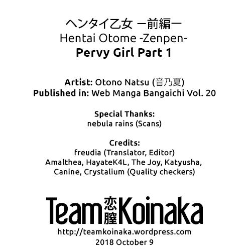 [Otono Natsu] Hentai Otome -Zenpen- | Pervy Girl Part 1 (Web Manga Bangaichi Vol. 20) [English] [Team Koinaka] 20