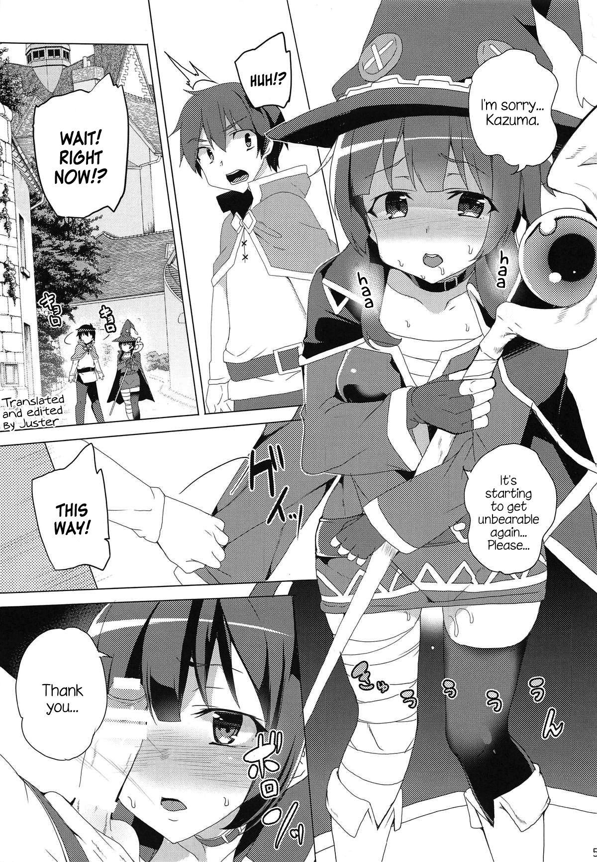 Liveshow Inmon Megumin - Crotch Tattoo Megumin! - Kono subarashii sekai ni syukufuku o Rough Porn - Page 4