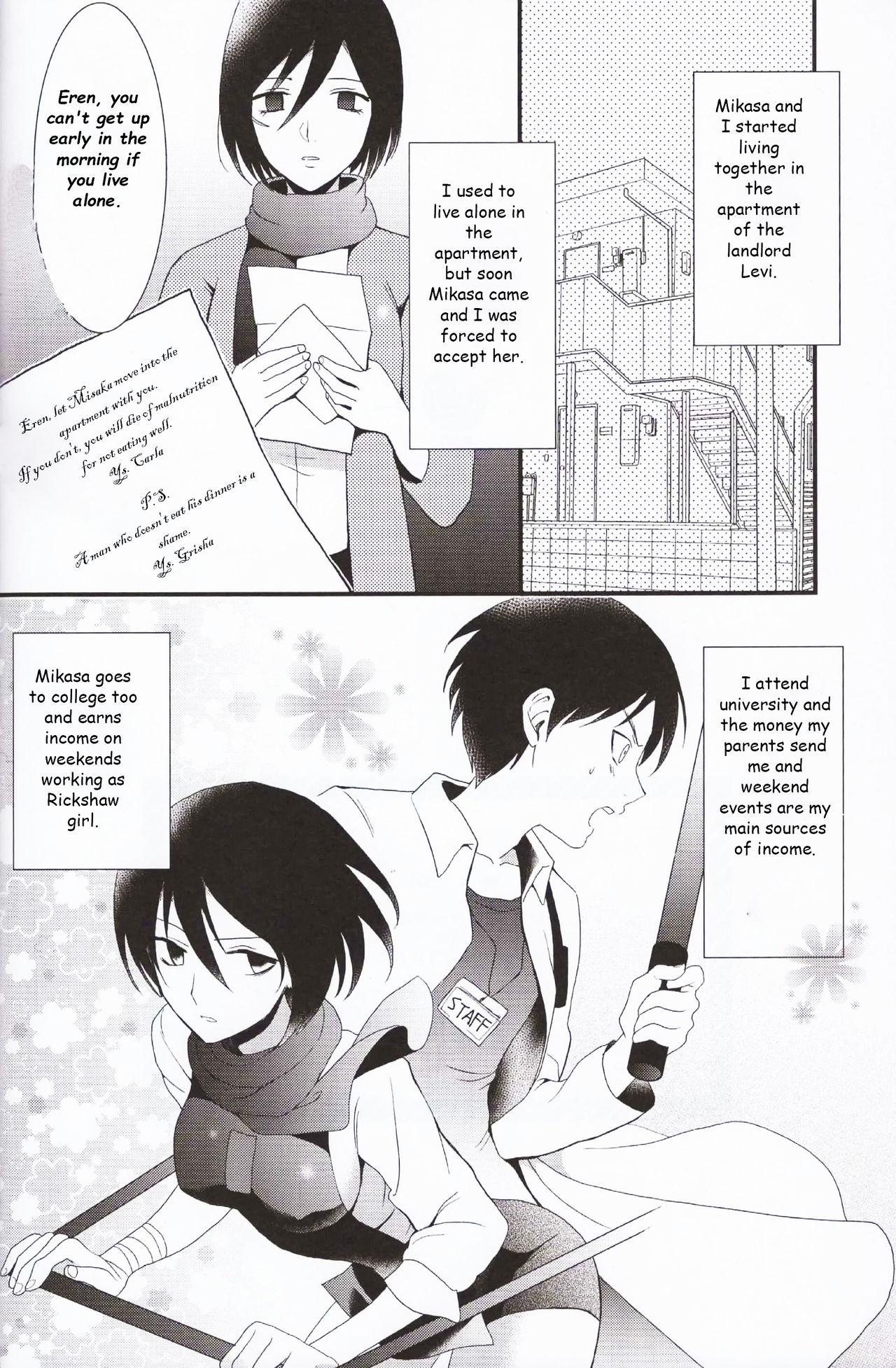 Gay Kissing EreMika Yojouhan - Shingeki no kyojin Pussylicking - Page 3