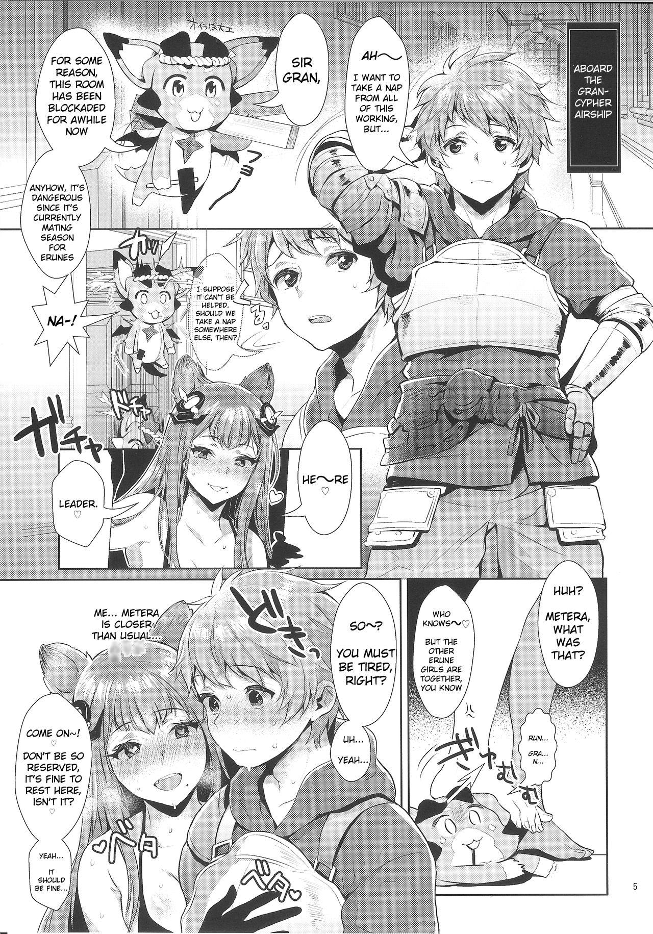 Gay Fetish Sage Danchou, Hatsujou Elune ni Mofurareru. - Granblue fantasy Girlsfucking - Page 4