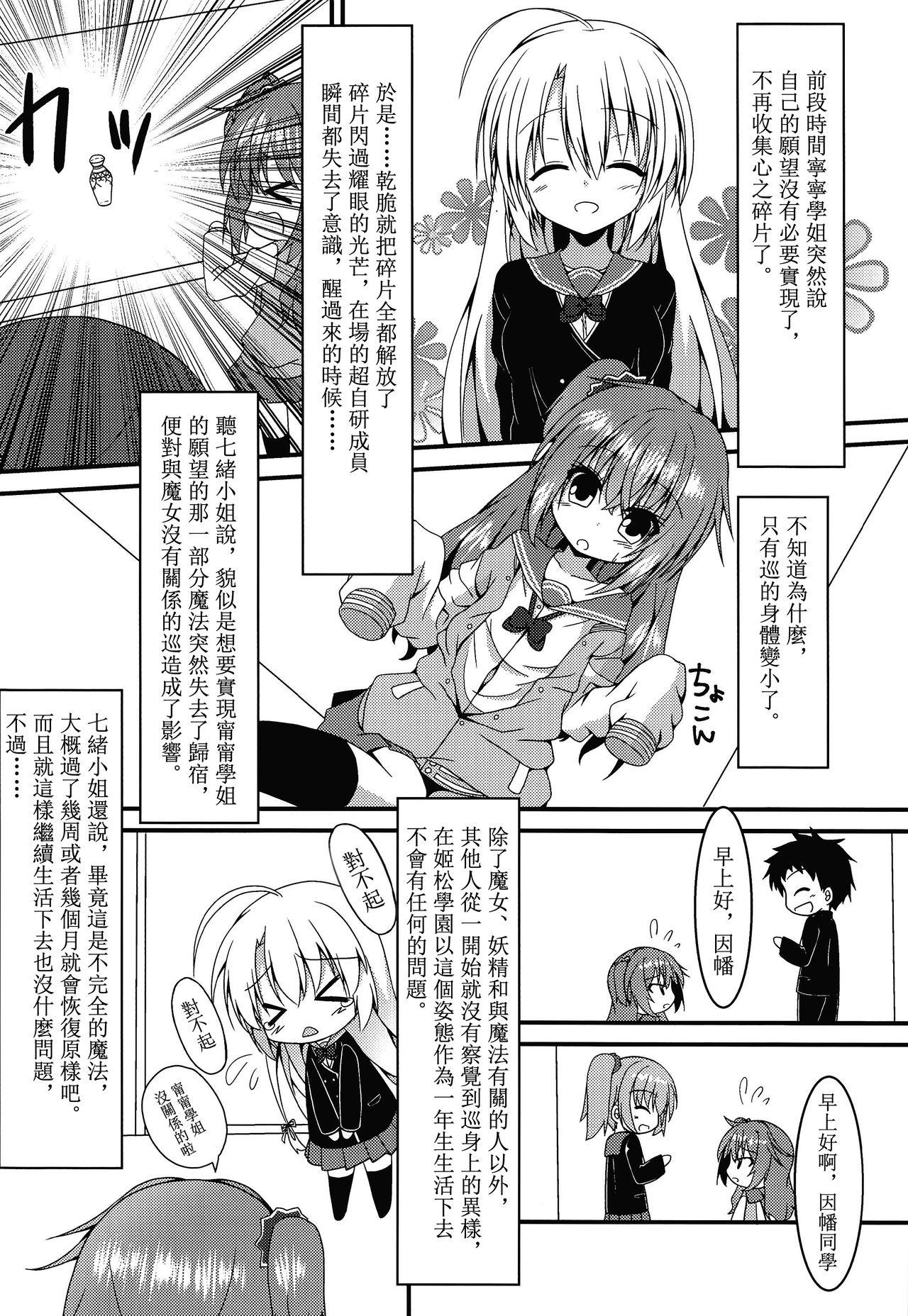Masturbacion Meguru-chan wa Chiisaku Natte mo Osowaretai - Sanoba witch Teasing - Page 4
